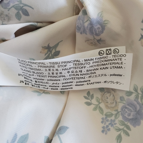 New Zara Floral Satin Printed Crochet Cream Maxi Tank Dress Cottagecore Small - Picture 11 of 14